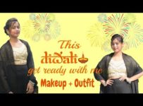Get ready with me for Diwali | Diwali Makeup + Outfit | Hanshika's Fashion World