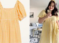 Old Navy Gingham Puff-Sleeve Dress Review With Photos