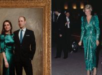 Kate Middleton’s Green Portrait Gown Channels Princess Diana
