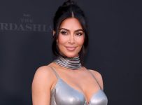 Kim Kardashian’s Black and Silver Piping Bikini